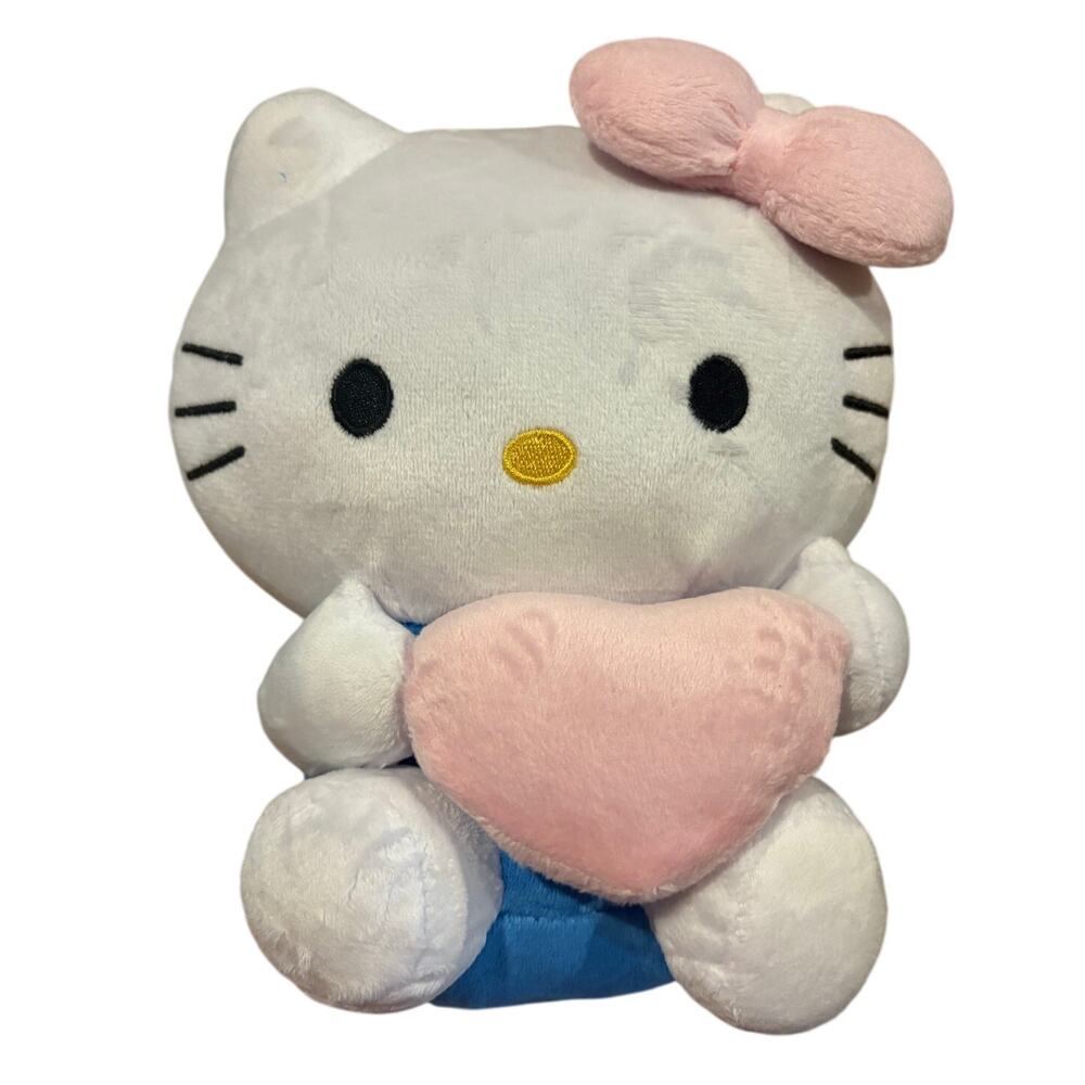 Hello Kitty‎ 8" Plush Toy Doll Cat Blue Pink Bow Heart New in Bag